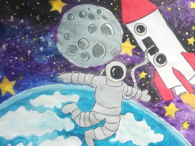 Проведение конкурса рисунков ко Дню космонавтики &quot;Космос - увлекательный мир фантазий&quot;.