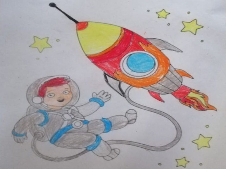Проведение конкурса рисунков ко Дню космонавтики &quot;Космос - увлекательный мир фантазий&quot;.